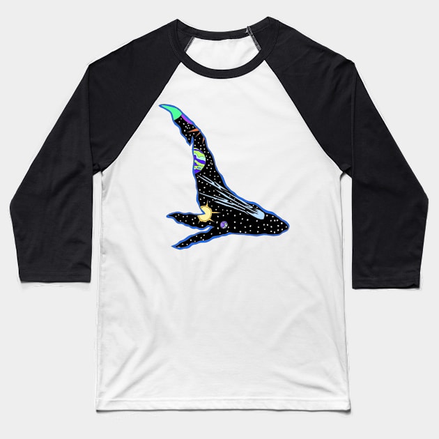 Inter-Space Whale Baseball T-Shirt by Joseph Baker